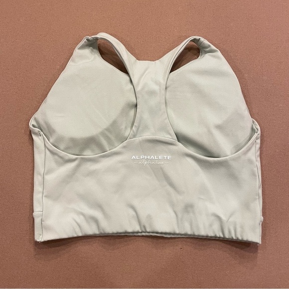 Alphalete Alphalux High Neck Mint Green Sports Bra Size Small - Picture 2 of 9